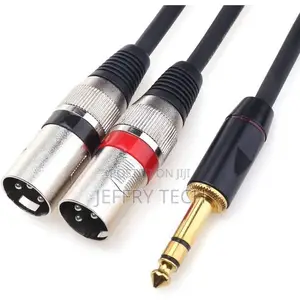 1/4 TRS to Dual XLR Male Y-Splitter Stereo Breakout Cable 1/