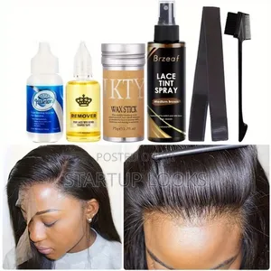 6 in 1 Set Wig Glue, Lace Tint Spray , Wax Stick , Remover,