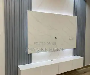 LLGHT Grey Fluted Wall Panels/White Marble Sheet