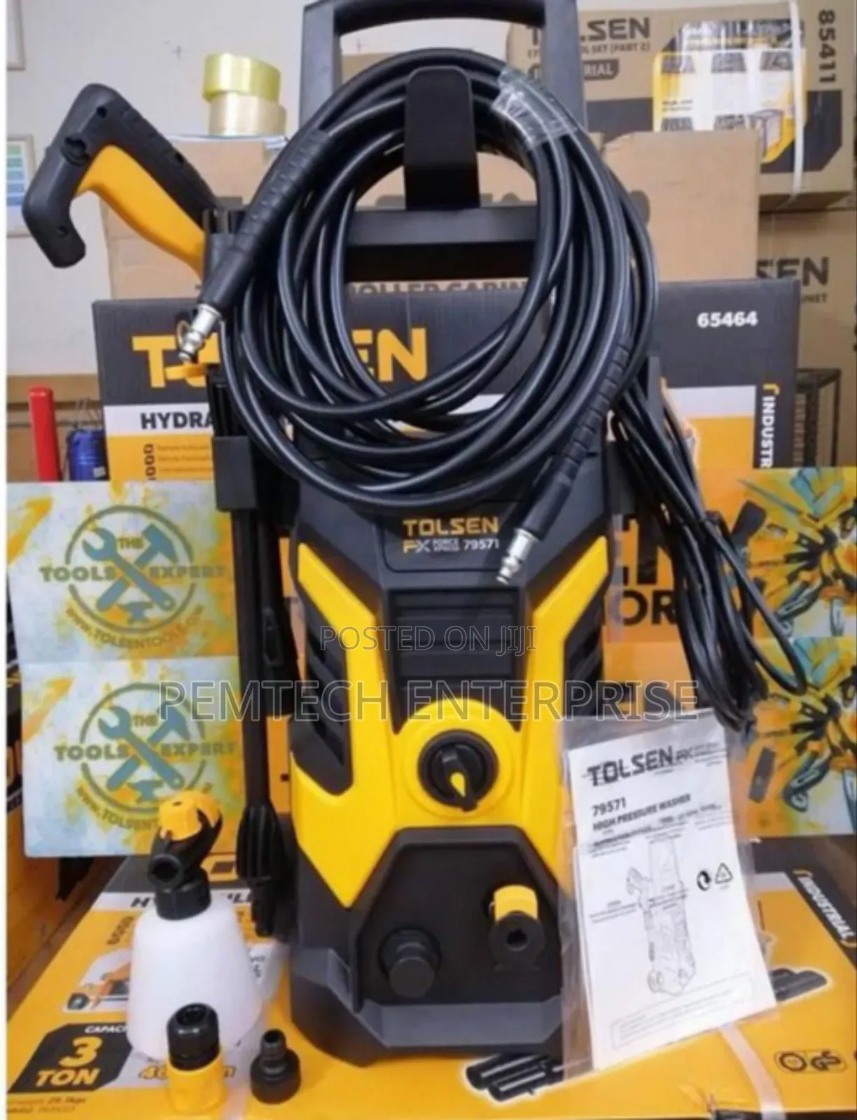Tolsen High Pressure Washer 1800watts And 1885psi Yellow