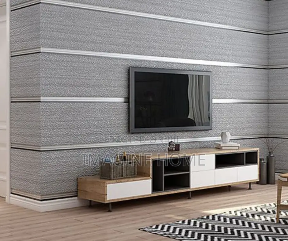 3D Wall Paper Grey Color