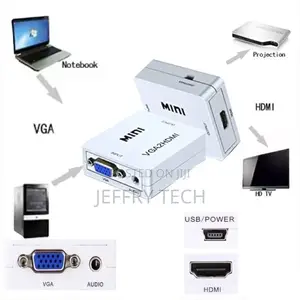 Mini VGA to HDMI Converter - 3.5 Audio Video Adapter - Full