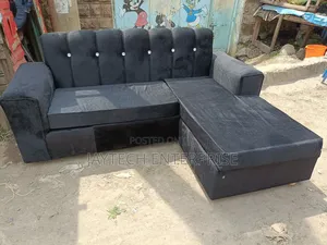 Black 4 Seater L-Shaped Sofa
