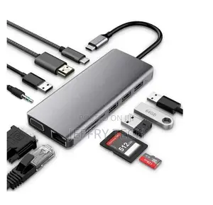 Multi Port Adapter 11 in 1 Type C 3.1 Hub to RJ45 VGA USB 3.