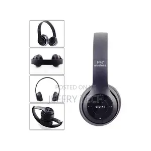 P47 MP3 Headset - Bluetooth - Black - Built-in Microphone