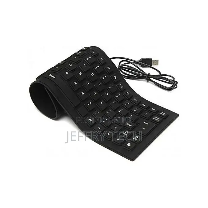 Flexible Keyboard - USB - Black - Soft -