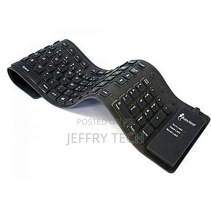 Flexible Keyboard - USB - Black - Soft -