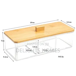 Compartment Acrylic Makeup Organizer Cotton Storage Box-Hog