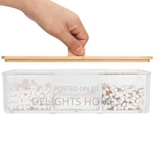 Compartment Acrylic Makeup Organizer Cotton Storage Box-Hog