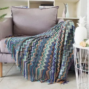 Bohemian Knitted Throw Blanket With Tassel-Hog