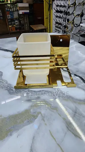 Gold Toothbrush Holder Square