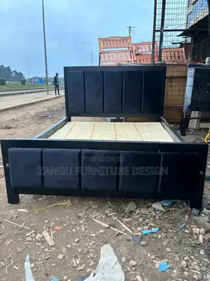 Pure Black Modern Bed