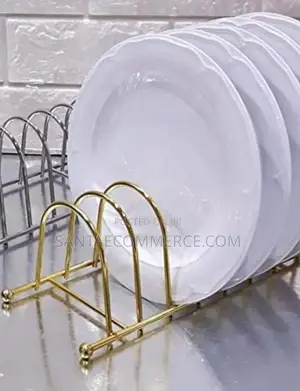 Elegant 7 Slot Gold Coated Plate Stand