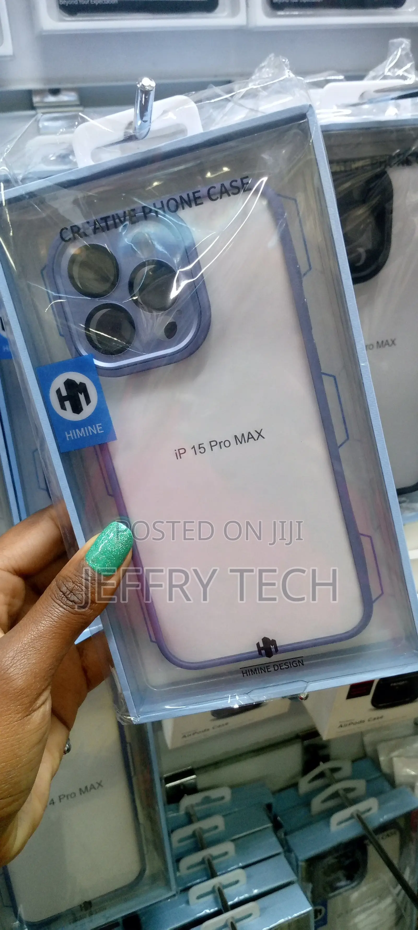 Blue Transparent Clear Case for iPhone 15 Pro Max
