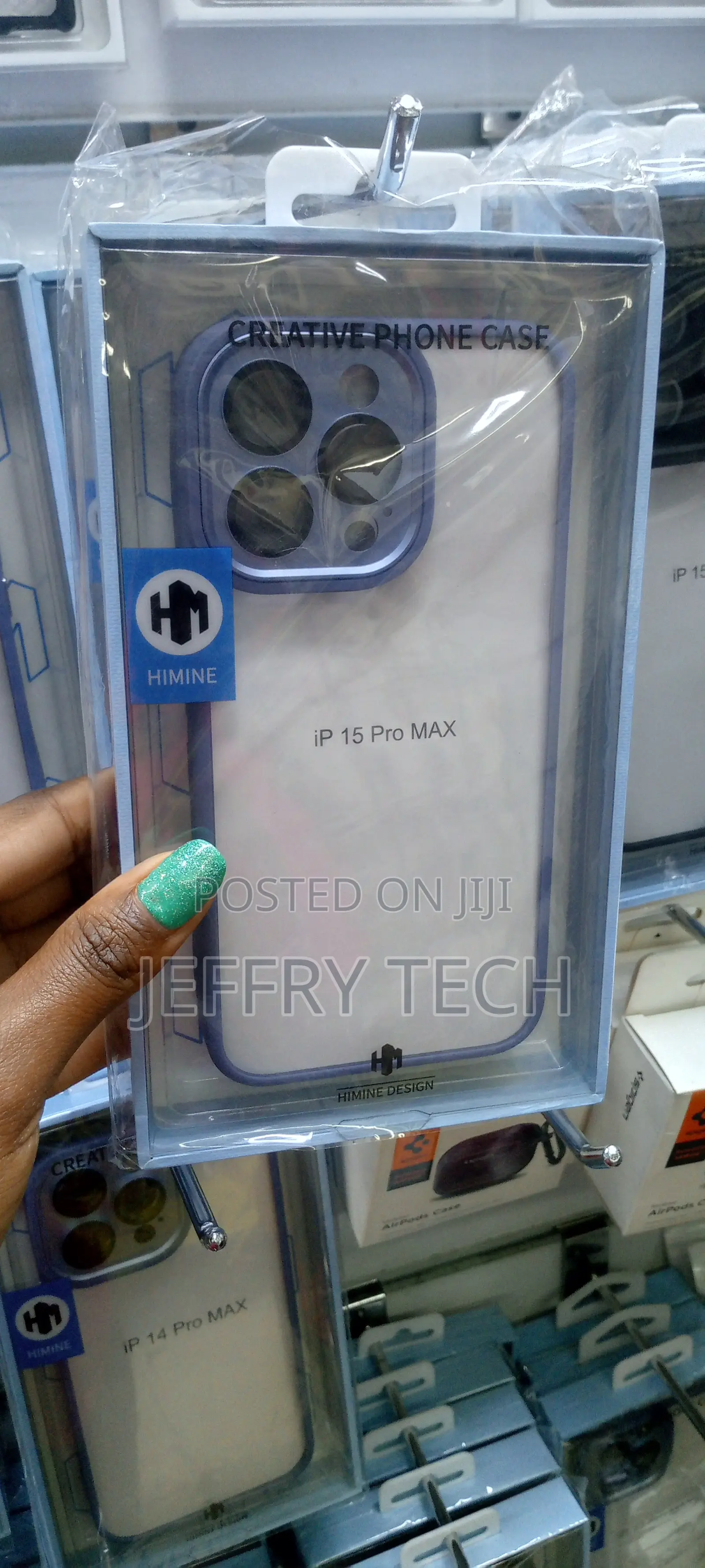 Blue Transparent Clear Case for iPhone 15 Pro Max