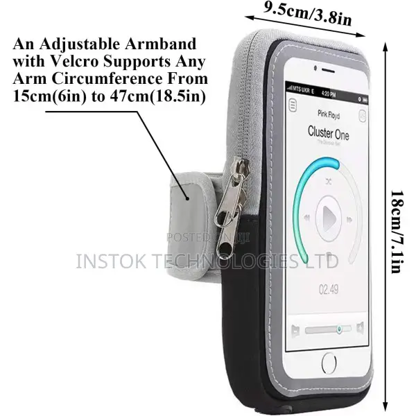 Running Armband Phone Holder With Touchscreen Support