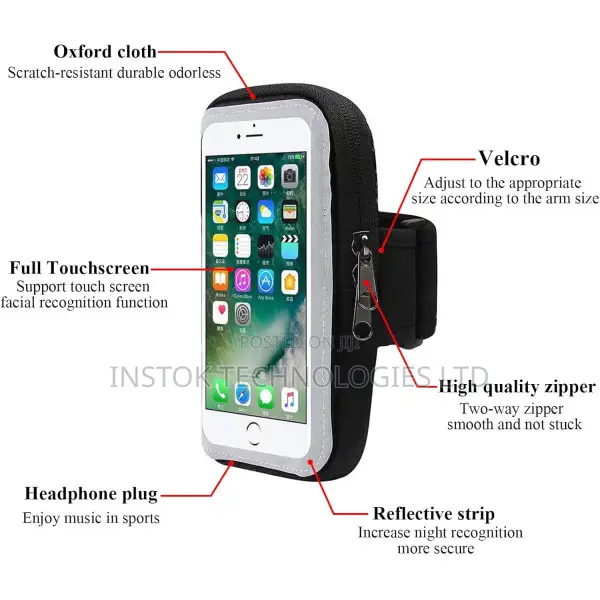 Running Armband Phone Holder With Touchscreen Support