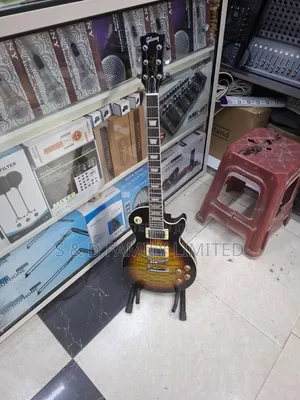 Black Gibson Les Paul Electric Guitar