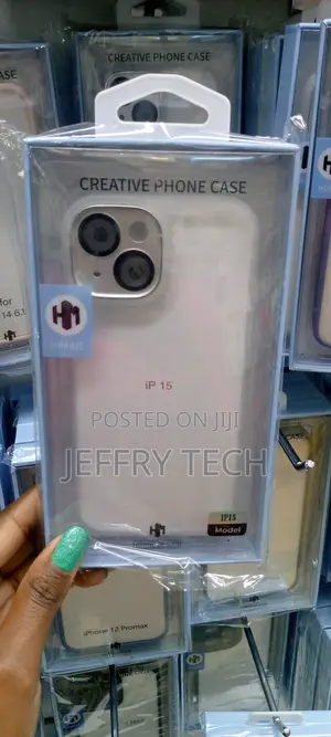 White Clear Case for iPhone 15 With Camera Protection