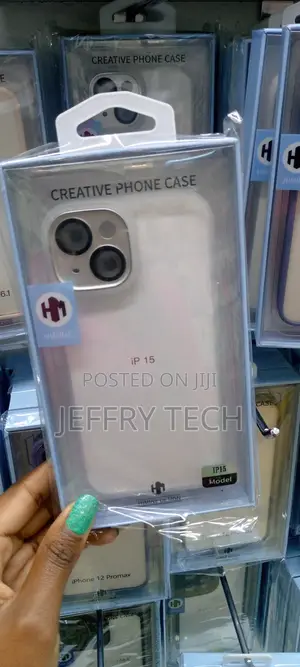 White Clear Case for iPhone 15 With Camera Protection