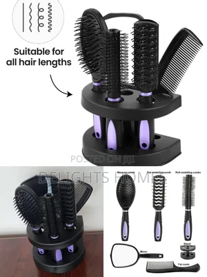 6in1 Hair Combs Set in Stand _Pa