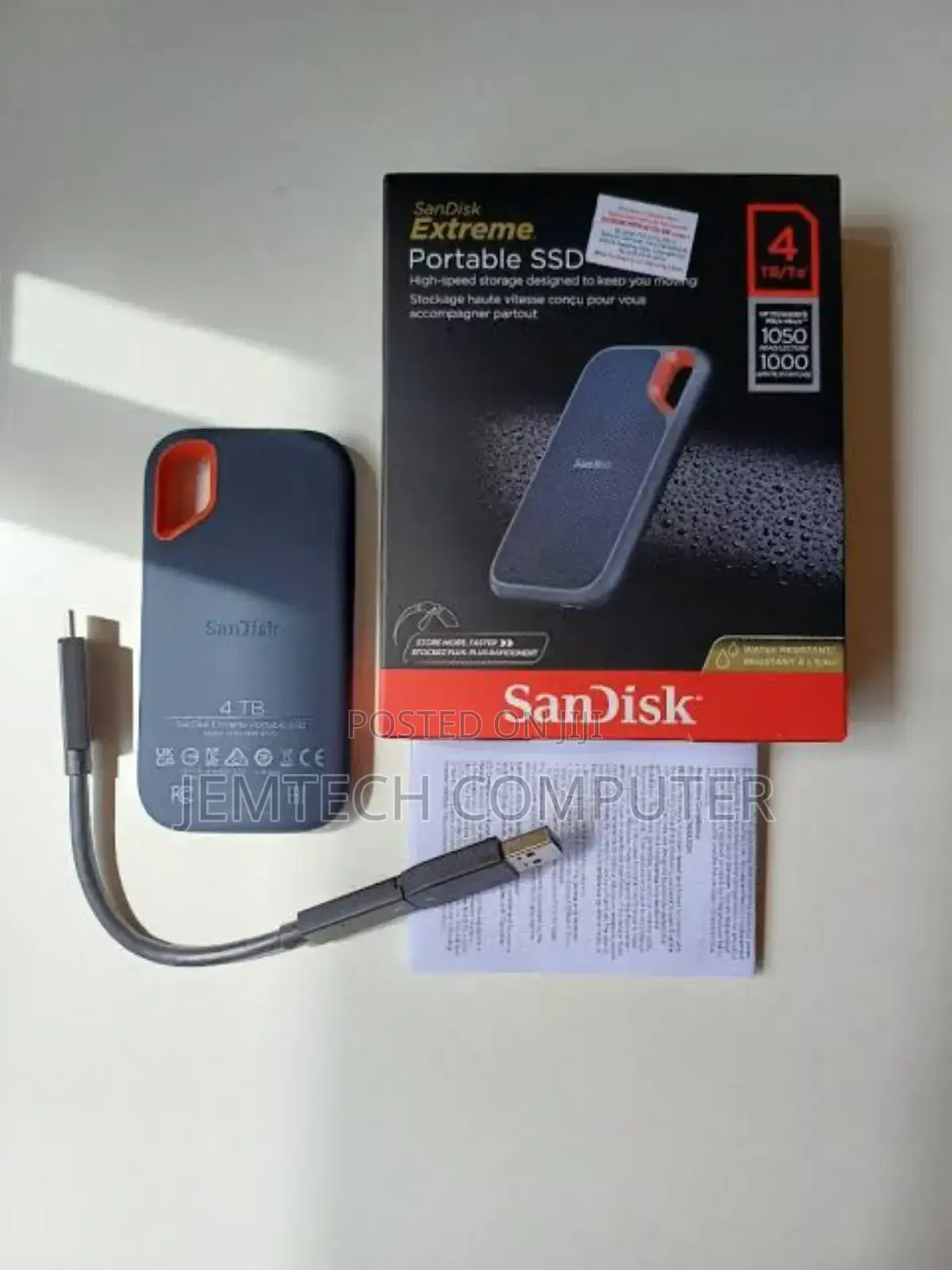 Sandisk//Sandisk E61 4tb Extreme Portable External SSD V2"