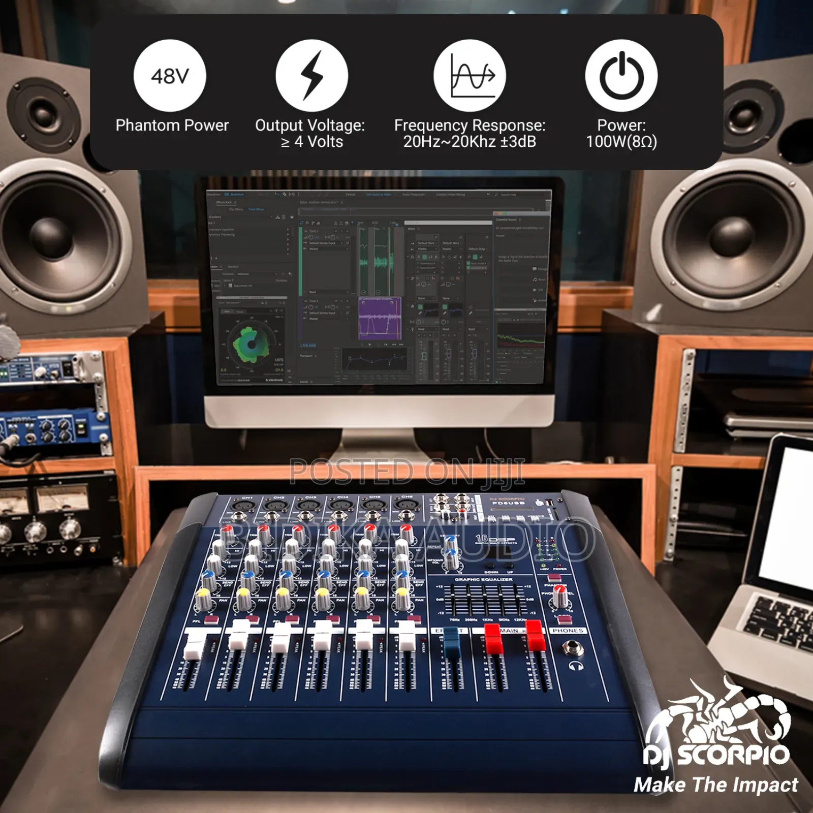 3 Max Max Powered Audio Mixer 8 Channel With Inbuilt Amp