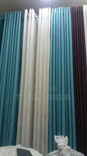 Ocean Blue Curtains and White Sheers