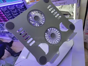 Heavy Duty Metallic Laptop Stand With Dual Fan