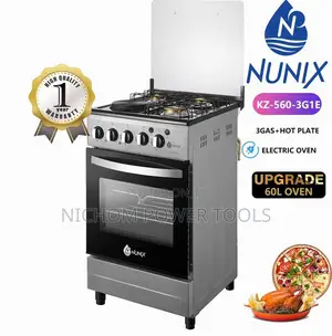 Nunix Free Standing 3 Gas Burner +1 Electric Cooker With Ove