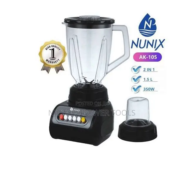 Nunix AK-105 - 2 in 1 Blender With Grinding Machine – 350W -