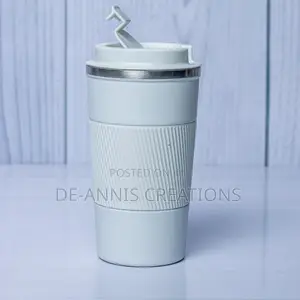 WHITE TRAVEL THERMAL MUG - Hot Cold Beverages