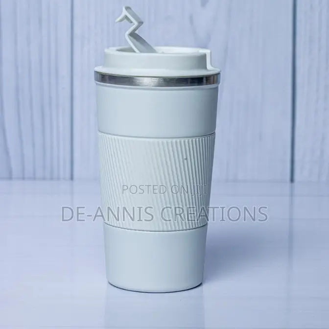 WHITE TRAVEL THERMAL MUG - Hot Cold Beverages