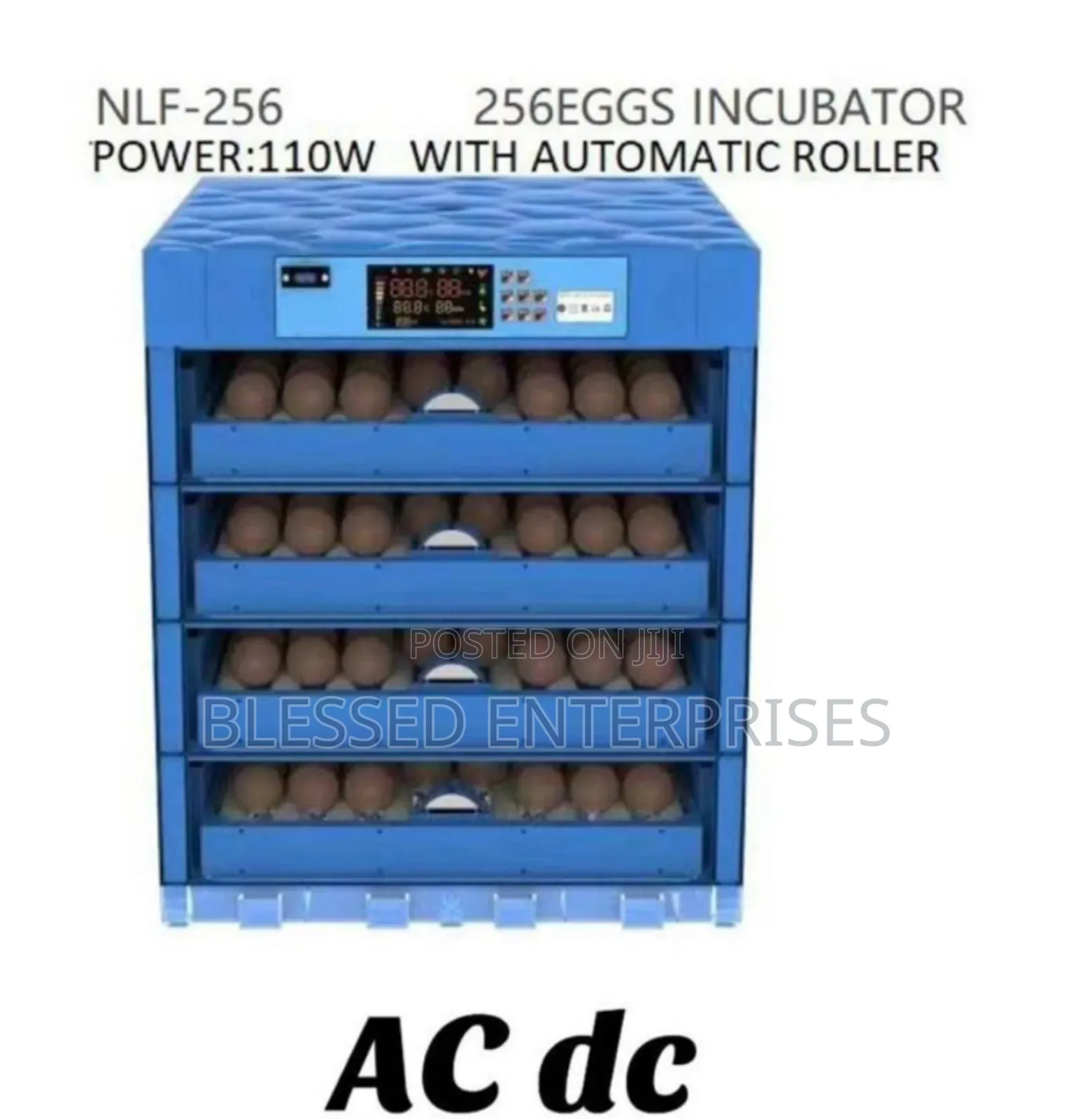 256 Eggs AC DC Automatic Rollers Eggs Incubator Machine