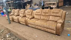 Leather Sofa Semi Recliners 5-Seater