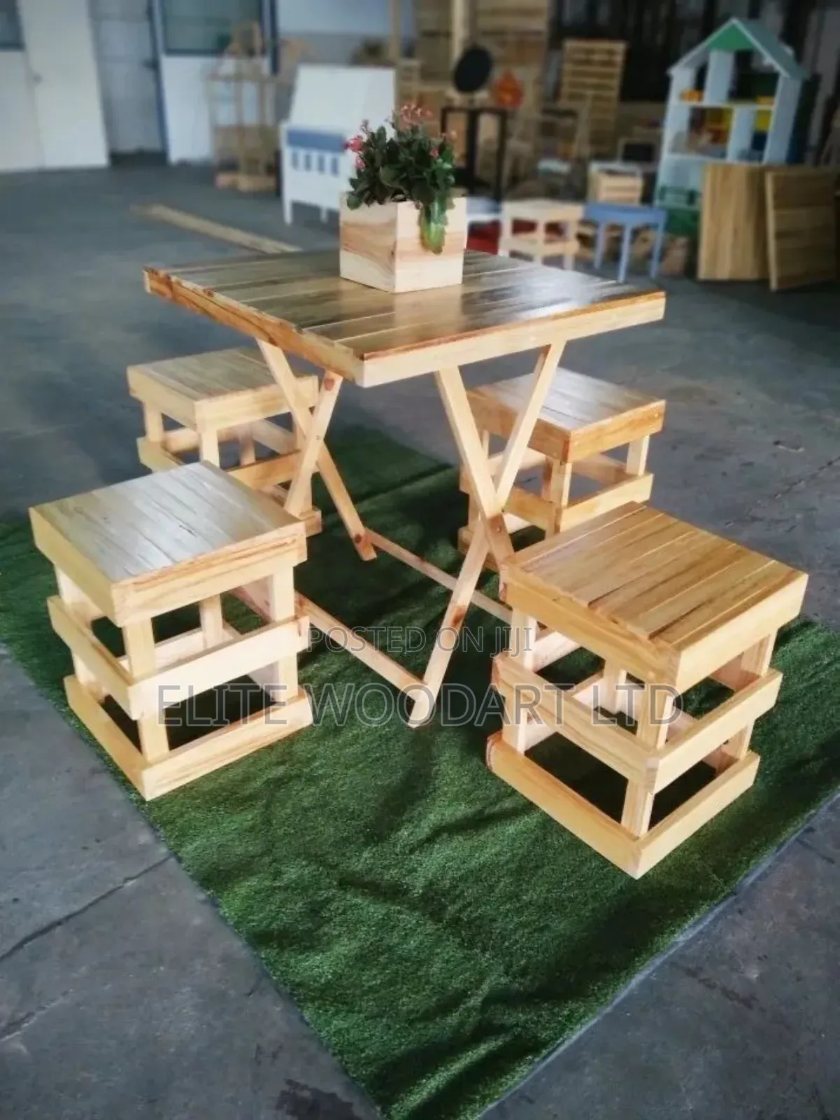 Picnic Garden Table and Stool Chairs