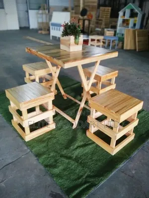 Picnic Garden Table and Stool Chairs