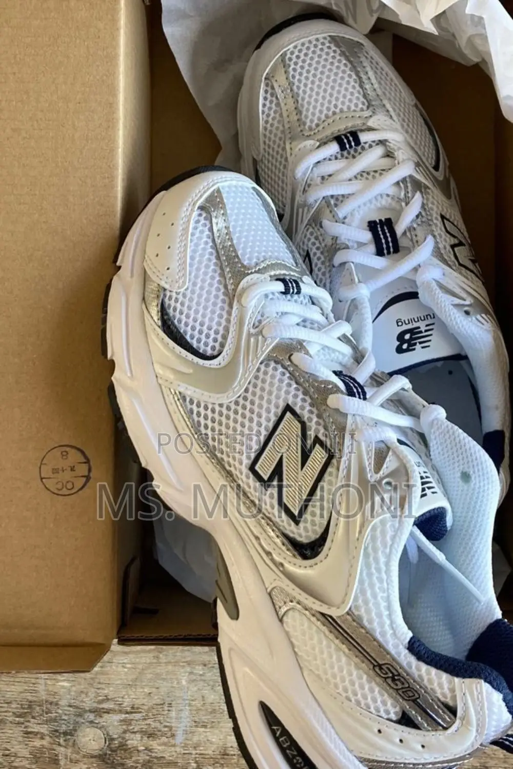 New Balance 530 White Silver Navy
