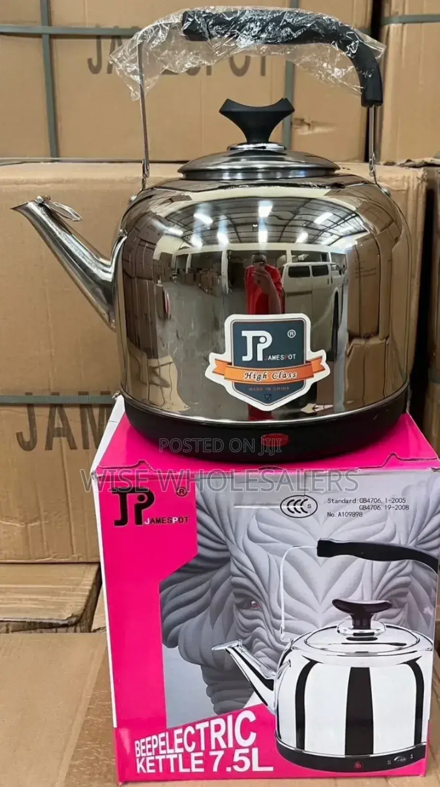 Jamespot Stainless Steel 7.5ltrs Electric Cordless Kettle...