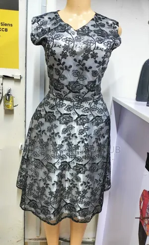 Beautiful Lace Dress White Black