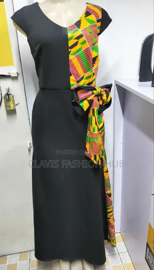 Black Kente Maxi Dress