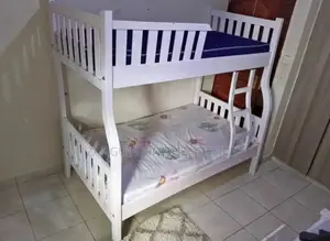 White Hardwood Double Decker Bed