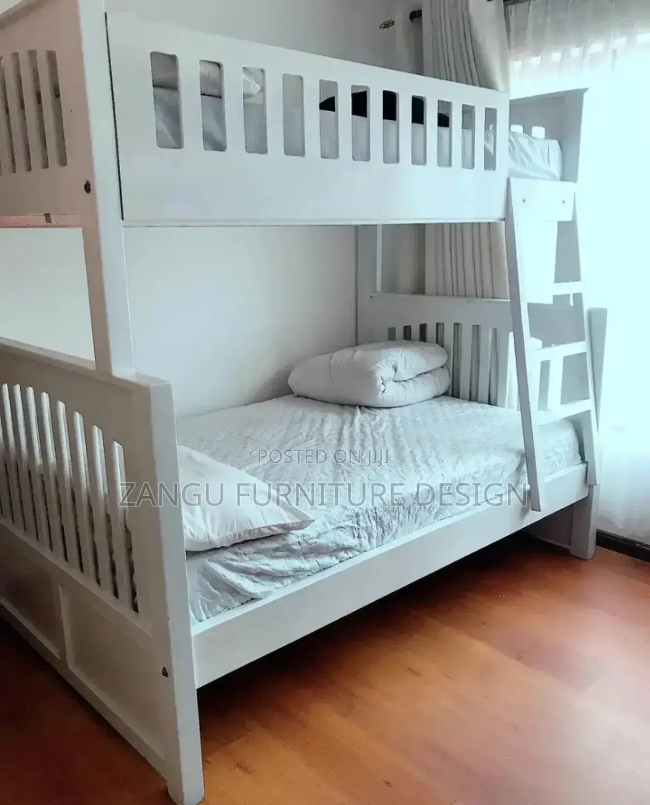 Double Decker White Bed