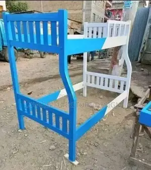 Blue White Double Decker Bed