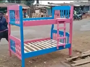 Pink Blue Double Decker Bed