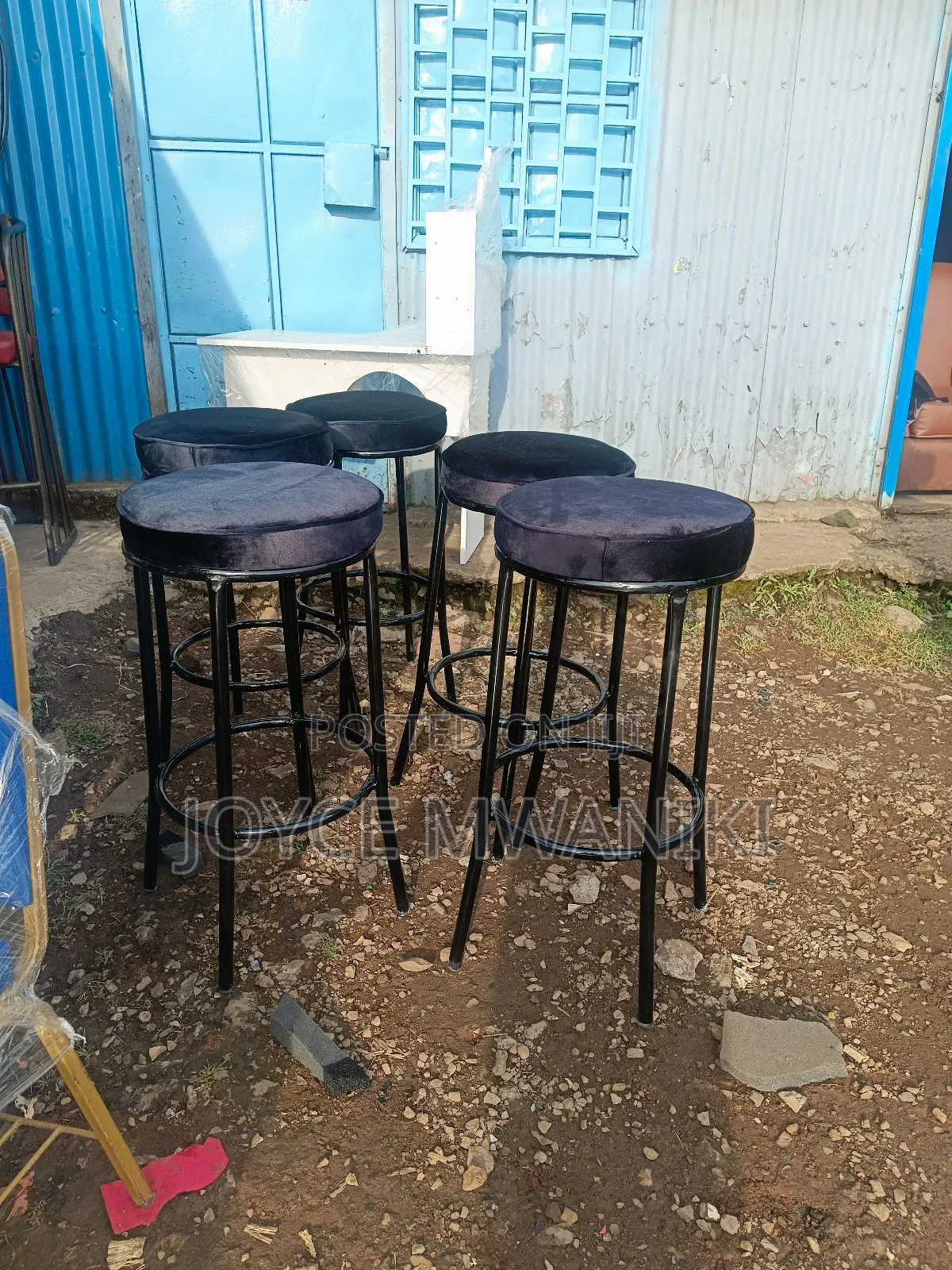 Backless Stools, Plain Black