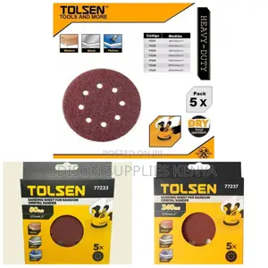 Tolsen 5pcs Sanding Sheets for Random Orbital Sander Grits