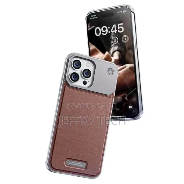 Metal Leather Frameless Aromatherapy Case iPhone 15 Pro Max