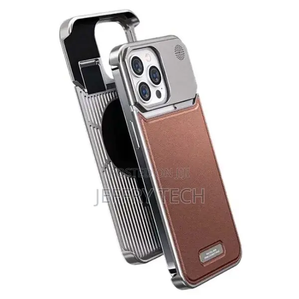 Metal Leather Frameless Aromatherapy Case iPhone 15 Pro Max