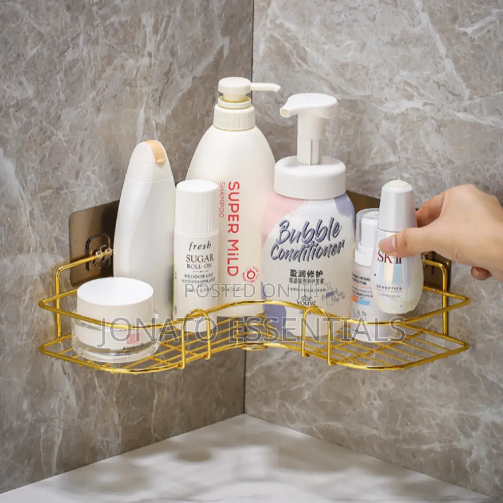 Gold Corner Bathroom Shelf, Organizer and Rack